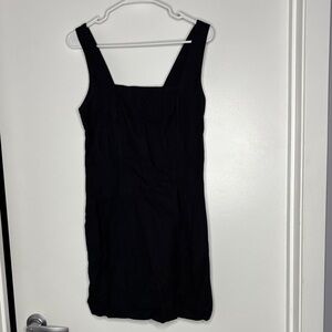 Black Linen Sleeveless Dress